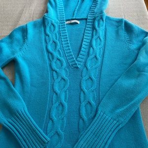 Old navy sweater with hood aqua blue med